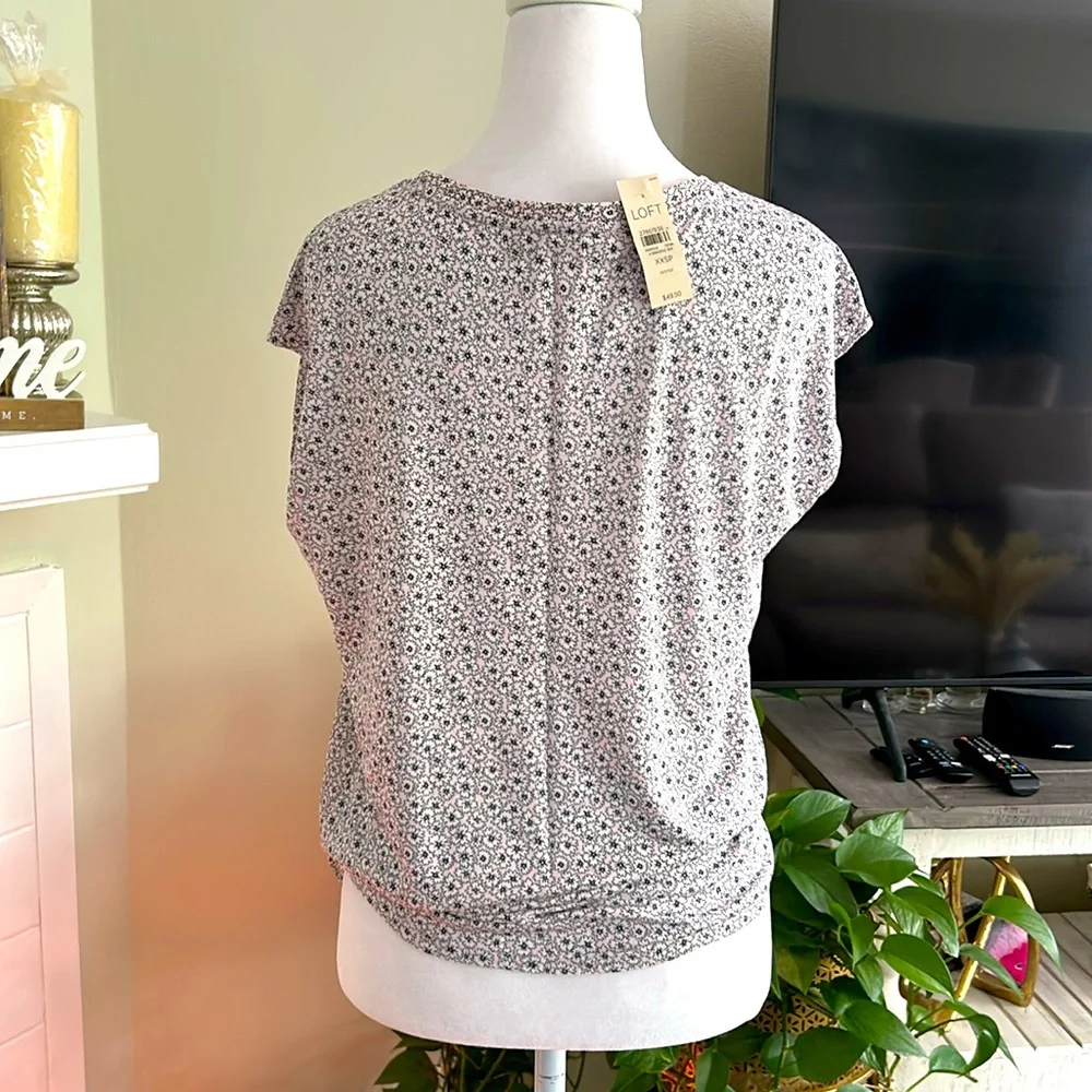 LOFT Women's Floral Blouse - Pink and White - Picture 2 of 10